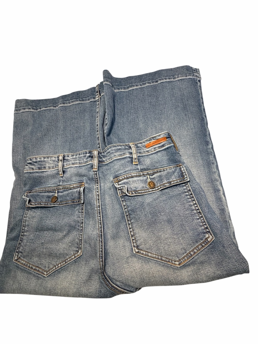 Pilcro and the Letterpress Utility Patch Pocket Wide-Leg Crop Jeans Sz 31 - Picture 6 of 13